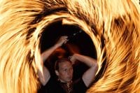 Feuershow brennendes Seil