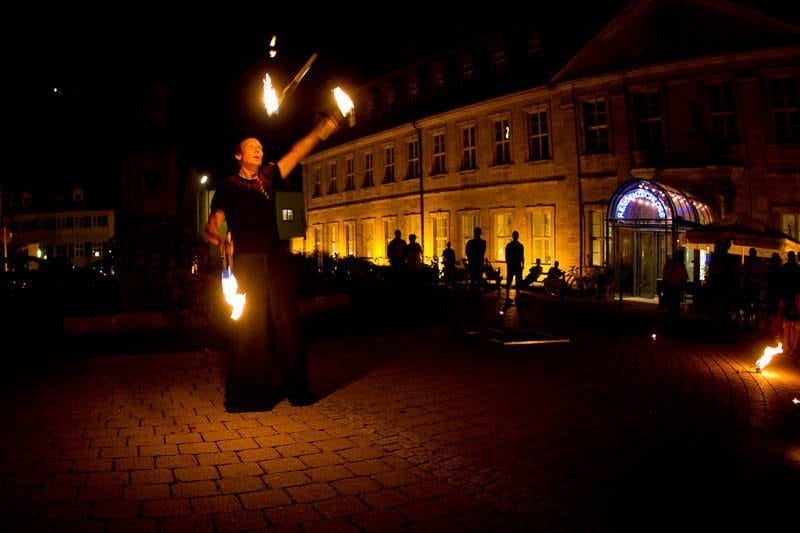 Bamberg Feuershow Fackeljonglage