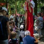 Mittelalter Gaukler Stelzen