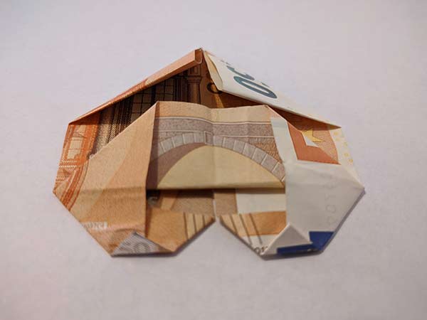 Geld falten als Herz