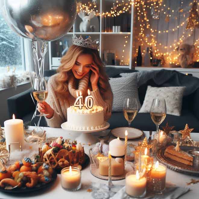 Feiern, 40. Winter Geburtstag