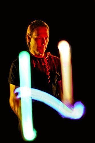 Jonglage mit 3 LED-Bällen zum Jubiläum