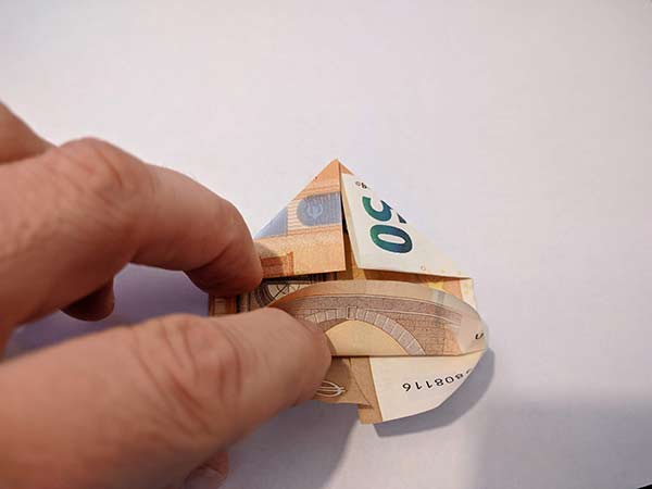 Geldschein falten Herz einfach